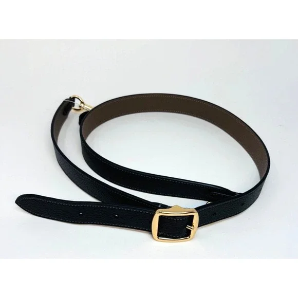 Coach CZ785 Reversible Replacement Adjustable Strap Black Gold Stone Leather NWT - Picture 2 of 12